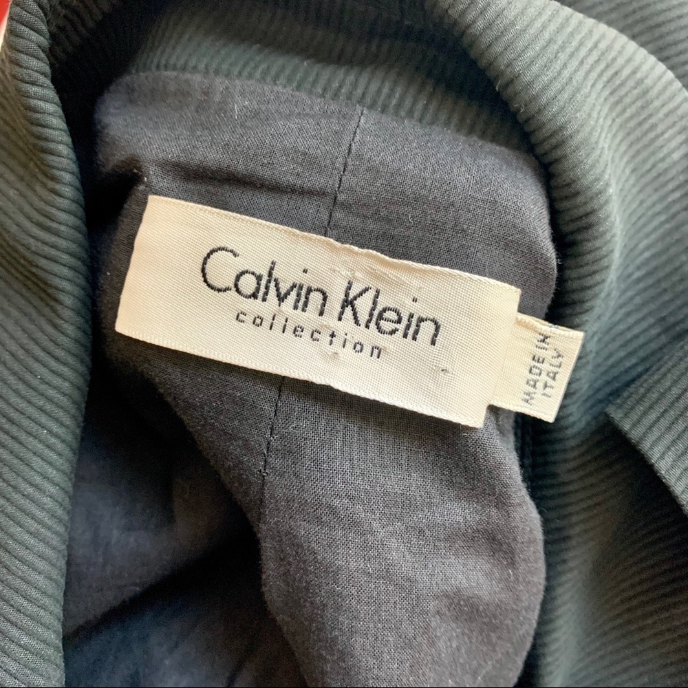 CALVIN KLEIN COLLECTION Black Double Breasted Blazer Jacket Coat Collar Size 6 - Picture 4 of 13